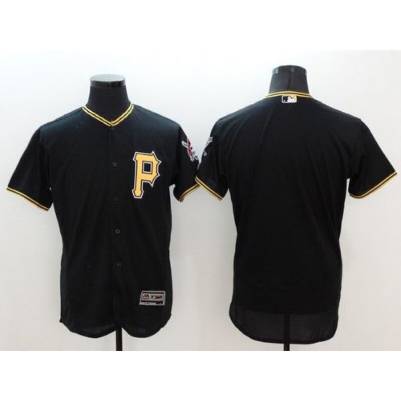 686336d03dd70_1 Pirates Blank Black Flexbase Authentic Collection Stitched MLB Jersey