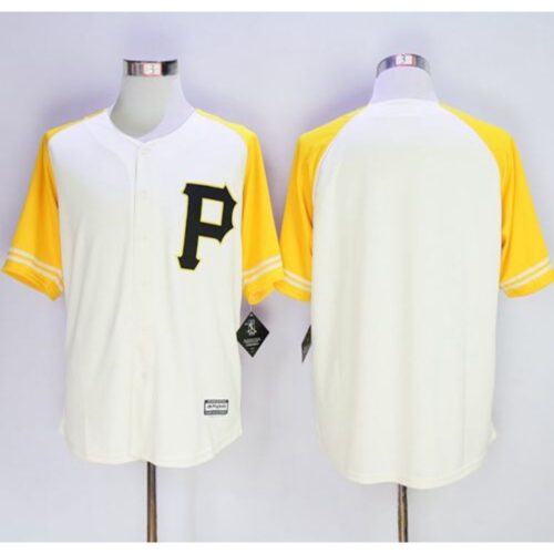 686336dd024f7_1 Pirates Blank Cream/Gold Exclusive New Cool Base Stitched MLB Jersey