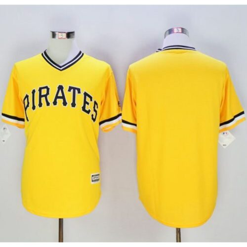 686336dfa1c87_1 Pirates Blank Gold New Cool Base Stitched MLB Jersey