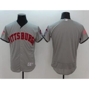686336f150454_1 Pirates Blank Grey Fashion Stars & Stripes Flexbase Authentic Stitched MLB Jersey