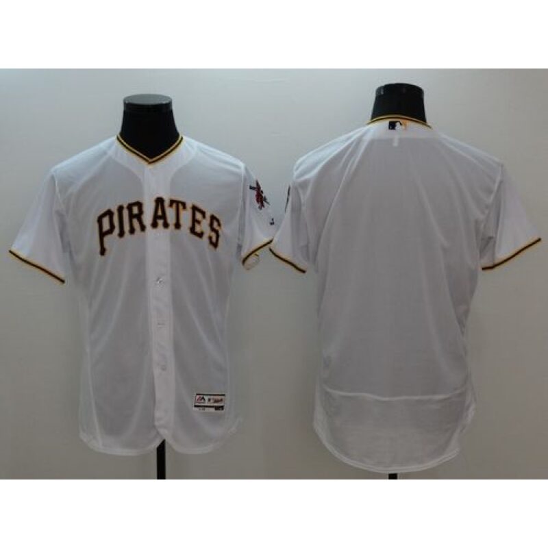 686336f8b3d7a_1 Pirates Blank White Flexbase Authentic Collection Stitched MLB Jersey