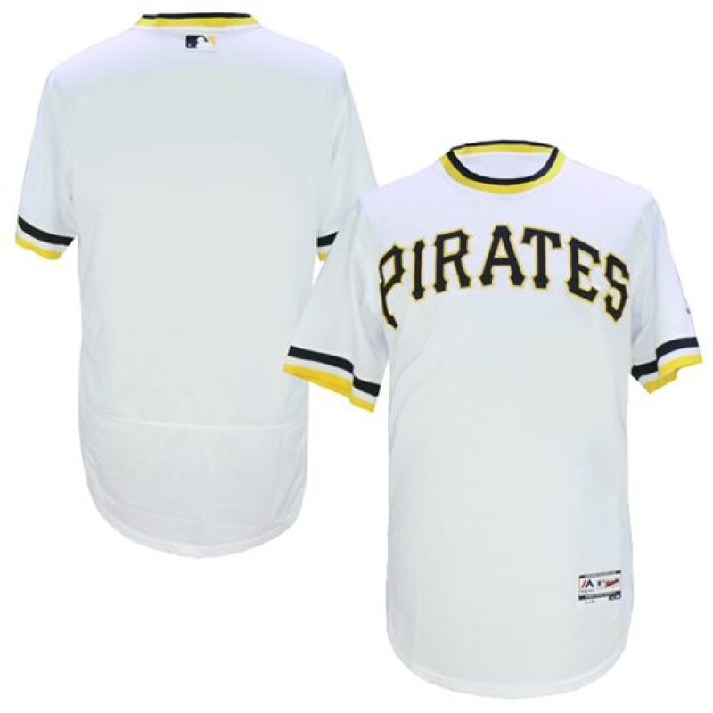 686336fb430c0_1 Pirates Blank White Flexbase Authentic Collection Cooperstown Stitched MLB Jersey