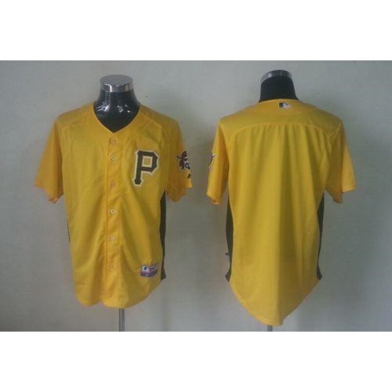 686336fdaa72e_1 Pirates Blank Yellow Cool Base Stitched MLB Jersey