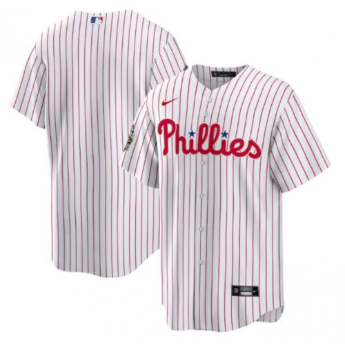 6863372309423_1 Men's Philadelphia Phillies Blank White 2022 World Series Cool Base Stitched Baseball Jersey