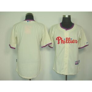 6863373e1f7a4_1 Phillies Blank Cream Cool Base Stitched MLB Jersey