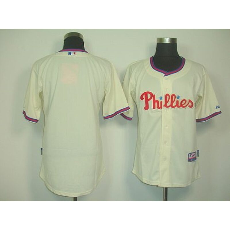 6863373e1f7a4_1 Phillies Blank Cream Cool Base Stitched MLB Jersey
