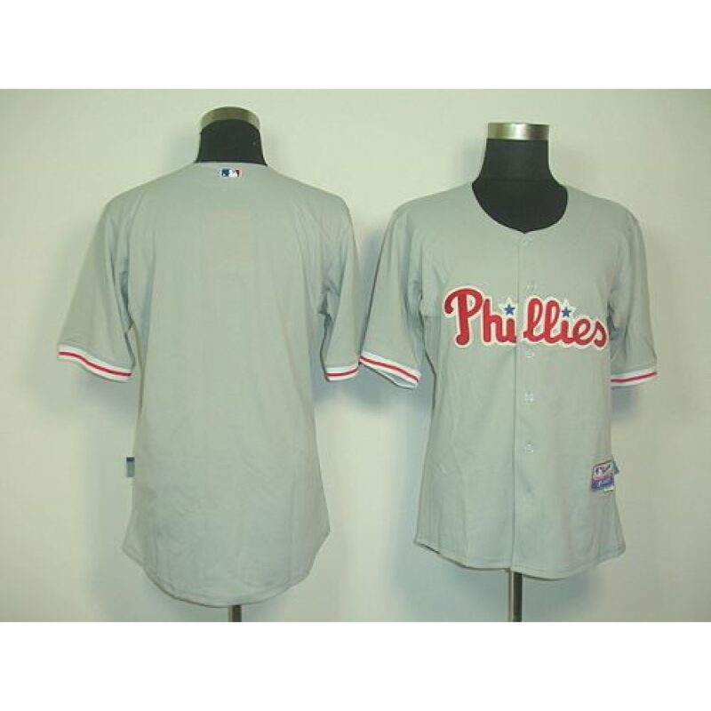 68633745655dc_1 Phillies Blank Grey Cool Base Stitched MLB Jersey