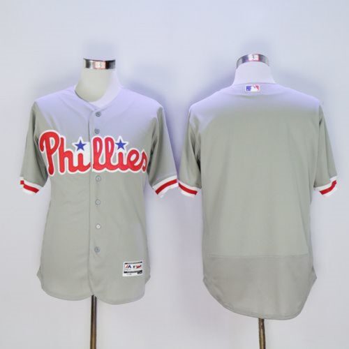 68633747d5166_1 Phillies Blank Grey Flexbase Authentic Collection Stitched MLB Jersey