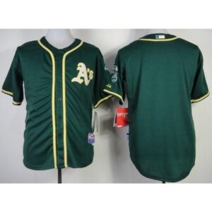 68633786d9cec_1 Athletics Blank Green Cool Base Stitched MLB Jersey