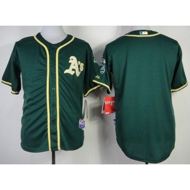 68633786d9cec_1 Athletics Blank Green Cool Base Stitched MLB Jersey