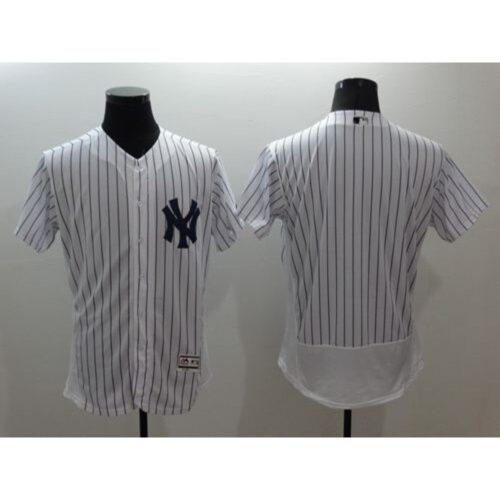 686337a523f13_1 Yankees Blank White Strip Flexbase Authentic Collection Stitched MLB Jersey