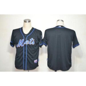 686337b3e205c_1 Mets Blank Black Alternate Cool Base Stitched MLB Jersey