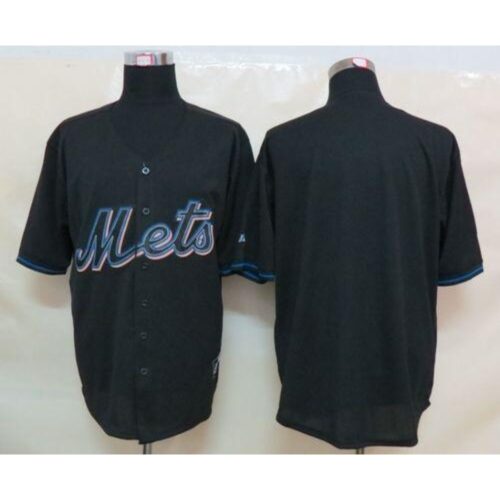 686337b67377d_1 Mets Blank Black Fashion Stitched MLB Jersey
