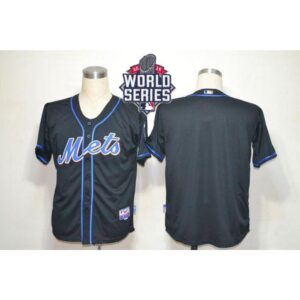 686337b903047_1 Mets Blank Black Alternate Cool Base W/2015 World Series Patch Stitched MLB Jersey