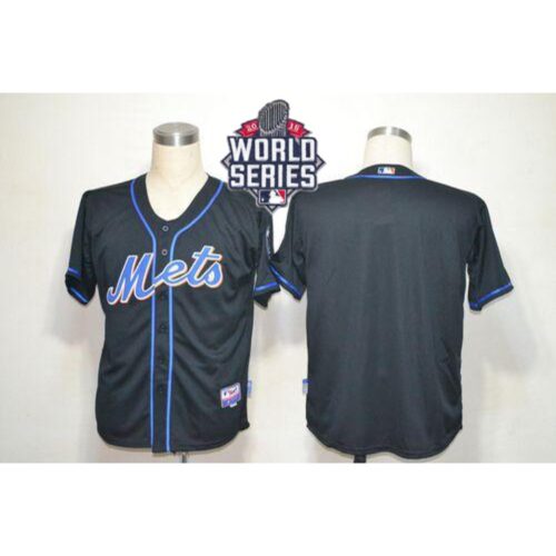 686337b903047_1 Mets Blank Black Alternate Cool Base W/2015 World Series Patch Stitched MLB Jersey