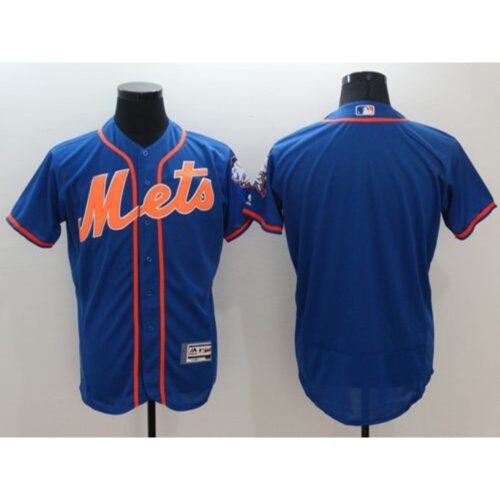 686337c37dd14_1 Mets Blank Blue Flexbase Authentic Collection Stitched MLB Jersey