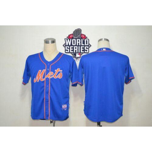 686337cb4b9ba_1 Mets Blank Blue Alternate Home Cool Base W/2015 World Series Patch Stitched MLB Jersey