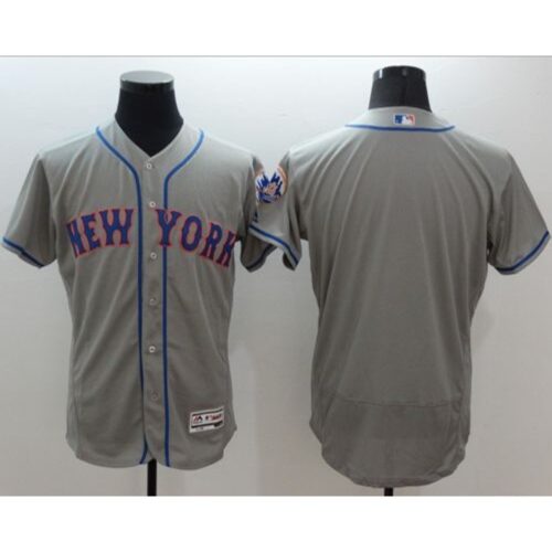 686337d7c336f_1 Mets Blank Grey Flexbase Authentic Collection Stitched MLB Jersey