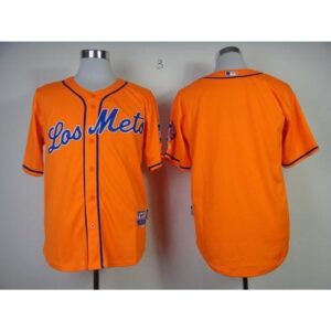 686337dcca46f_1 Mets Blank Orange Los Mets Cool Base Stitched MLB Jersey
