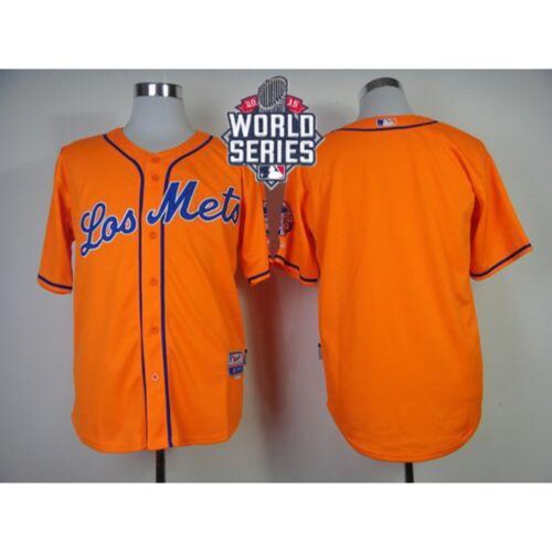 686337e2243e9_1 Mets Blank Orange Los Mets Cool Base W/2015 World Series Patch Stitched MLB Jersey