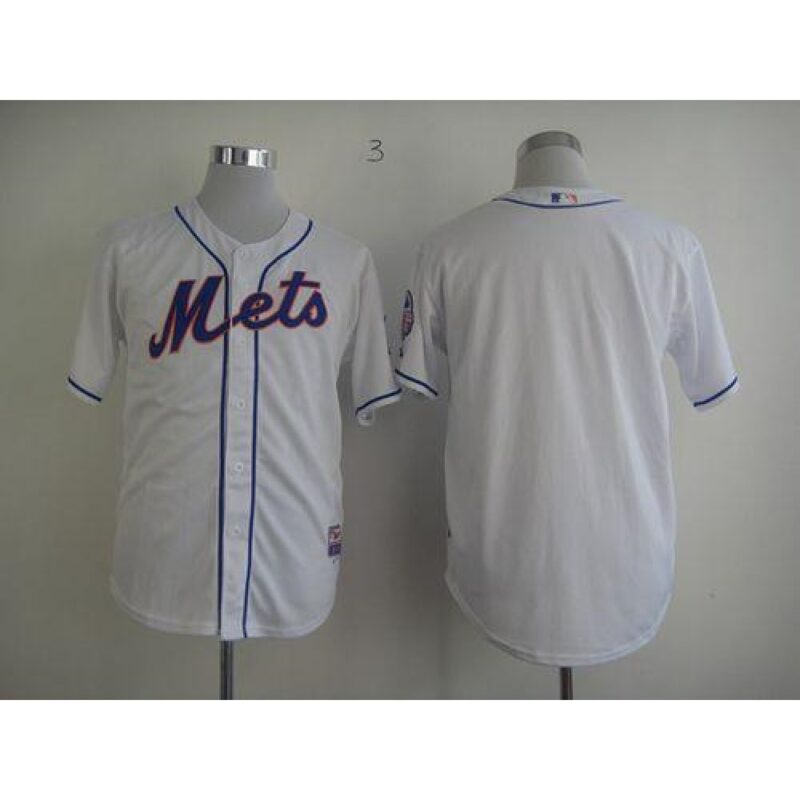 686337e4c1302_1 Mets Blank White Cool Base Stitched MLB Jersey