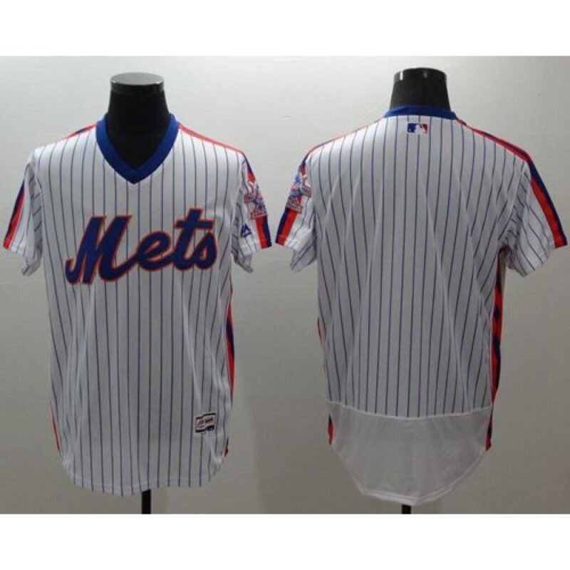 686337f152ead_1 Mets Blank White(Blue Strip) Flexbase Authentic Collection Alternate Stitched MLB Jersey
