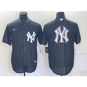 68633807abcf1_1 Men's New York Yankees Black Team Big Logo With Patch Cool Base Stitched Baseball Jersey