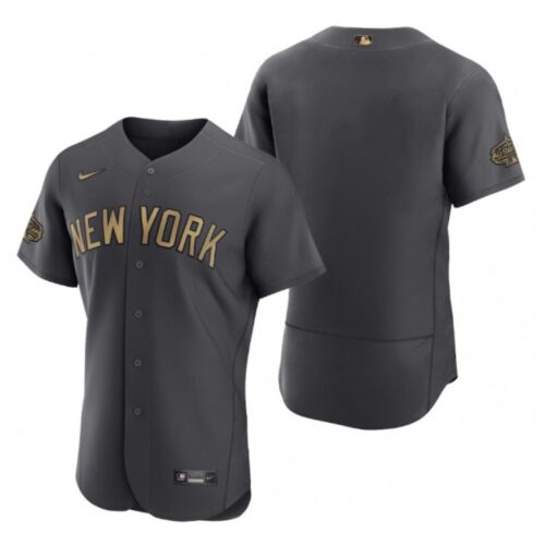 6863380f0abcf_1 Men's New York Yankees Blank 2022 All-Star Charcoal Flex Base Stitched Baseball Jersey