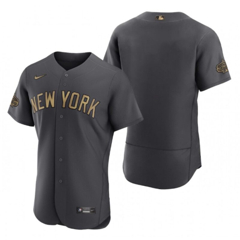 6863380f0abcf_1 Men's New York Yankees Blank 2022 All-Star Charcoal Flex Base Stitched Baseball Jersey