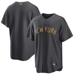 6863381162301_1 Men's New York Yankees Blank 2022 All-Star Charcoal Cool Base Stitched Baseball Jersey