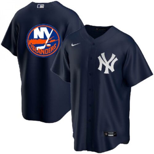 68633833634cd_1 Men's New York Yankees & islanders Navy Cool Base Stitched Jersey