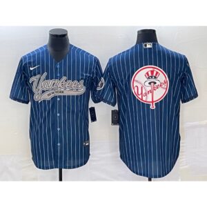 68633835dd84e_1 Men's New York Yankees Navy Team Big Logo Cool Base Stitched Baseball Jersey