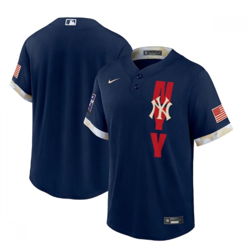 6863383d8c079_1 Men's New York Yankees Blank 2021 Navy All-Star Cool Base Stitched MLB Jersey