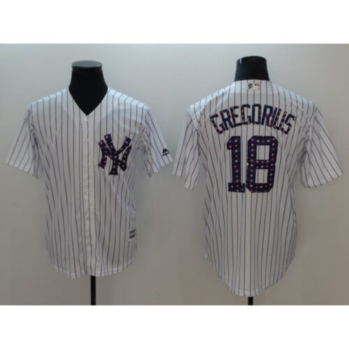 6863384776342_1 Men's MLB New York Yankees 18 Didi Gregorius White 2018 Stars & Stripes Cool Base Jersey