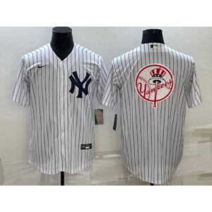 686338591d086_1 Men's New York Yankees White Team Big Logo Cool Base Stitched Baseball Jersey