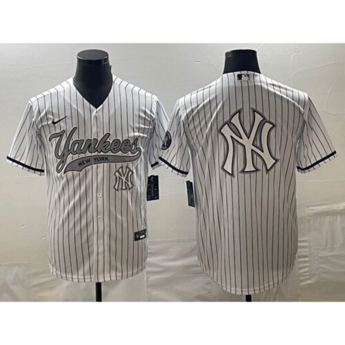 6863385bb3050_1 Men's New York Yankees White Team Big Logo Cool Base With Patch Stitched Baseball Jersey