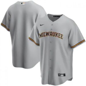 6863388b0d1ab_1 Men's Milwaukee Brewers Blank Grey Cool Base Stitched Jersey