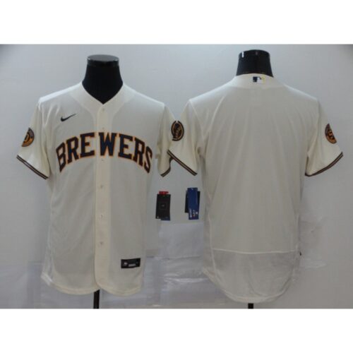 686338a1c0cc0_1 Men's Milwaukee Brewers Blank 2020 White Flex Base Stitched MLB Jersey