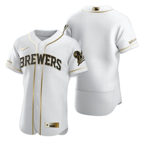 686338a425249_1 Men's Milwaukee Brewers Blank 2020 White Golden Flex Base Stitched MLB Jersey