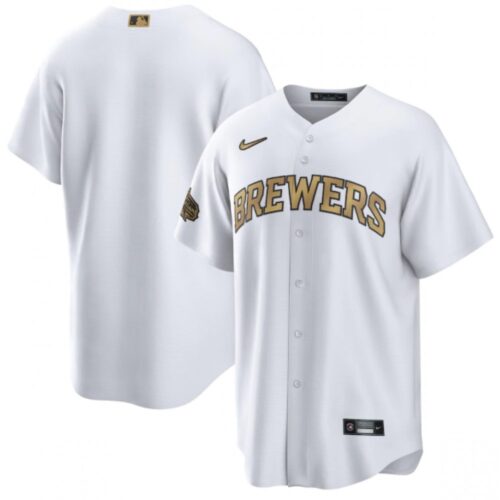 686338adc3f0d_1 Men's Milwaukee Brewers Blank 2022 All-Star White Cool Base Stitched Baseball Jersey