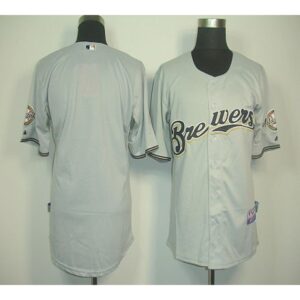 686338c444d5c_1 Brewers Blank Grey Cool Base Stitched MLB Jersey