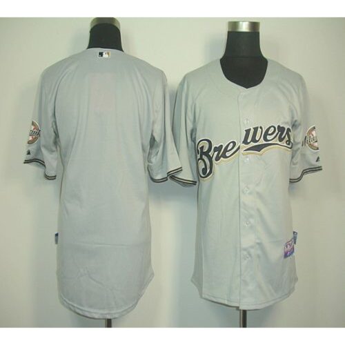 686338c444d5c_1 Brewers Blank Grey Cool Base Stitched MLB Jersey