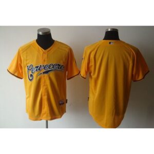 686338d35dac0_1 Brewers Blank Yellow Cerveceros Cool Base Stitched MLB Jersey