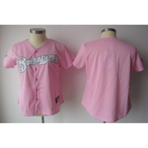 686338d5d9022_1 Brewers Blank Pink Lady Fashion Stitched MLB Jersey