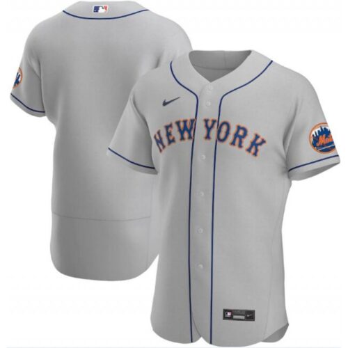 686338f9c23b5_1 Men's New York Mets Blank Grey Flex Base Stitched Jersey
