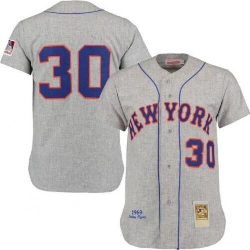 686338fc437e5_1 Men's New York Mets 30 Nolan Ryan Grey Stitched Jersey