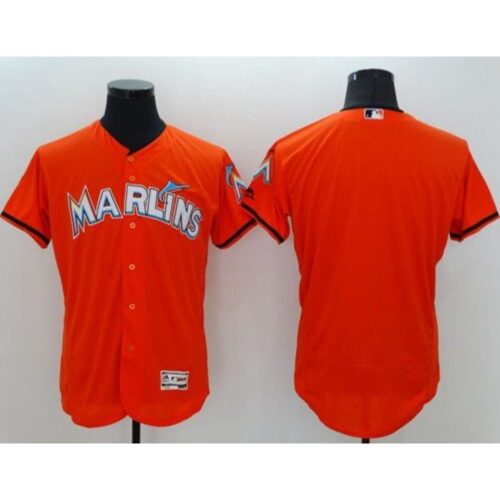 68633929751be_1 marlins Blank Orange Flexbase Authentic Collection Stitched MLB Jersey