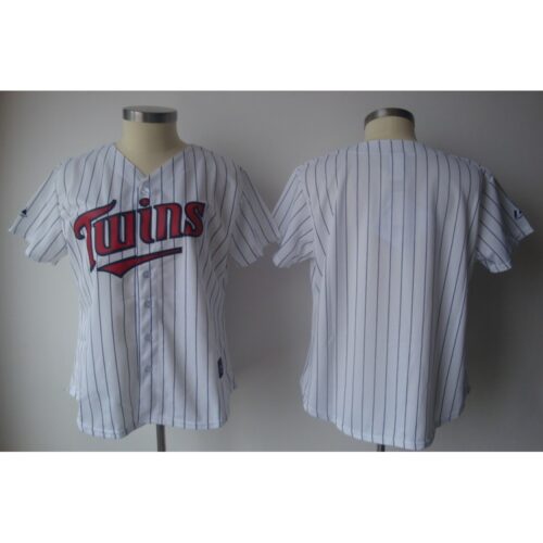6863398ce138b_1 Twins Blank White With Blue Strip Lady Fashion Stitched MLB Jersey