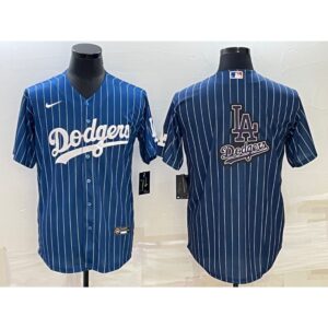686339b026c63_1 Men's Los Angeles Dodgers Navy Team Big Logo Cool Base Stitched Baseball Jersey