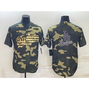 686339b7ae54a_1 Men's Los Angeles Dodgers Olive Team Big Logo Cool Base Stitched Baseball Jersey